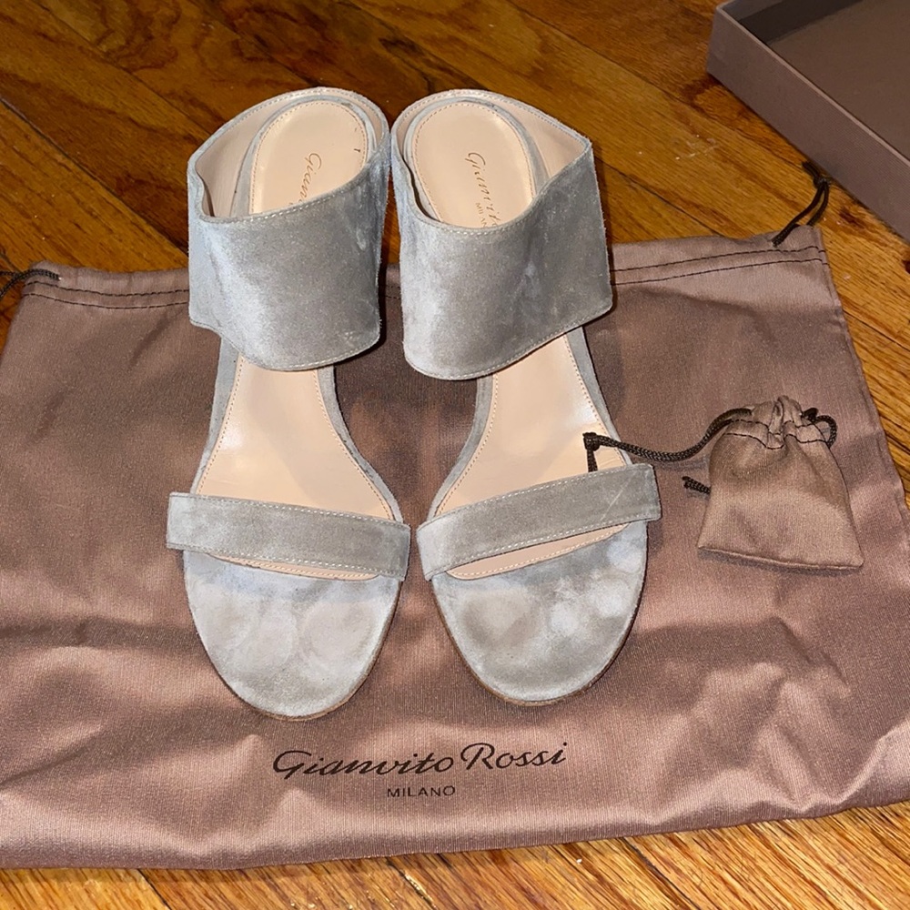 Gianvito Rossi suede gray heel 38
